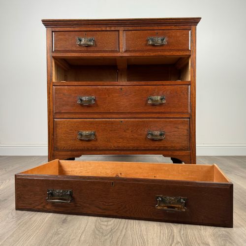 ANTIQUE 20TH CENTURY CHEST OF DRAWERS IN OAK - ADDITIONAL PHOTO 13