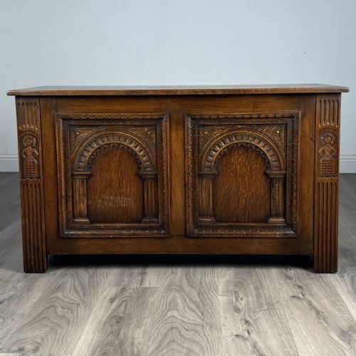 antique 20th century blanket box in oak - CATEGORY: ANTIQUE CHESTS - DATED EDWARDIAN