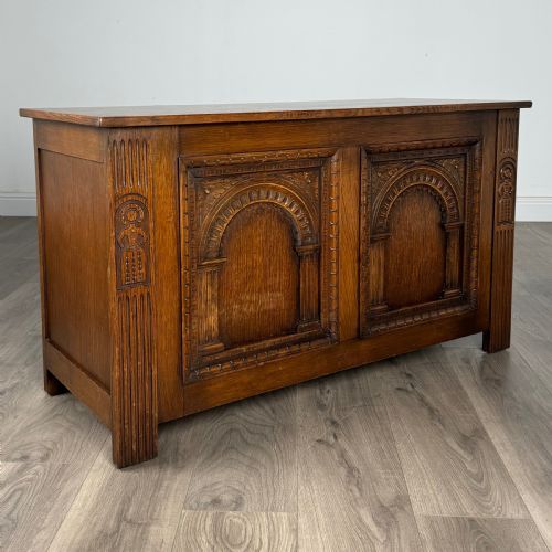 ANTIQUE 20TH CENTURY BLANKET BOX IN OAK - ADDITIONAL PHOTO 7