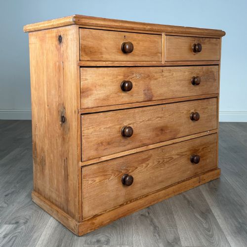 ANTIQUE 19TH CENTURY PINE CHEST OF DRAWERS - ADDITIONAL PHOTO 7
