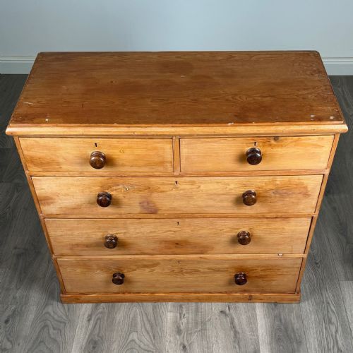 ANTIQUE 19TH CENTURY PINE CHEST OF DRAWERS - ADDITIONAL PHOTO 8