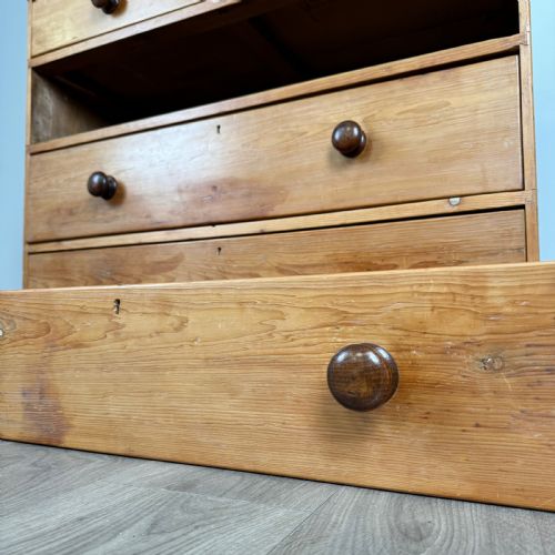 ANTIQUE 19TH CENTURY PINE CHEST OF DRAWERS - ADDITIONAL PHOTO 10