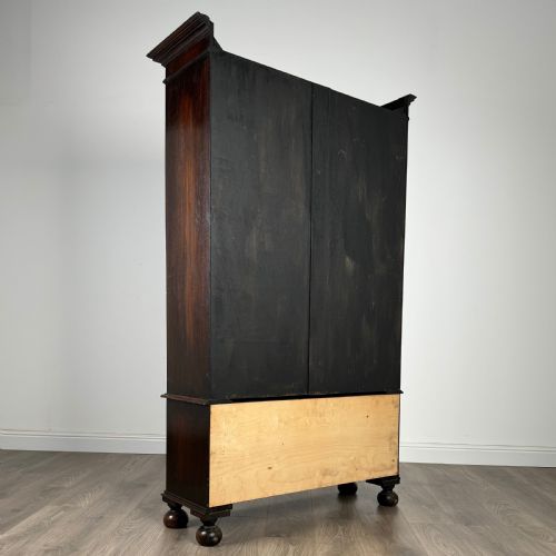 ANTIQUE 20TH CENTURY OAK DISPLAY CABINET - ADDITIONAL PHOTO 4