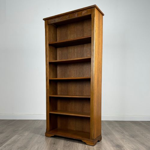 ANTIQUE 20TH CENTURY OPEN BOOKCASE IN OAK - ADDITIONAL PHOTO 1