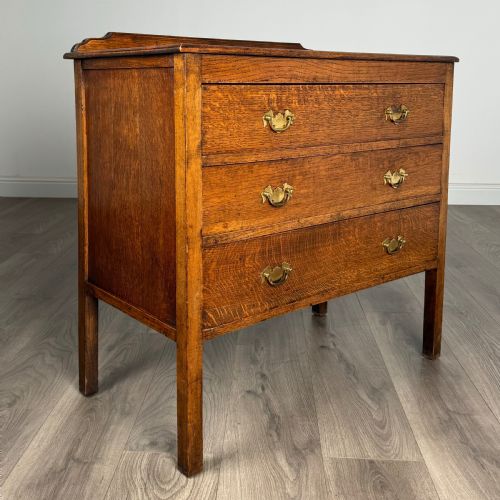 ANTIQUE 20TH CENTURY OAK CHEST OF DRAWERS - ADDITIONAL PHOTO 7