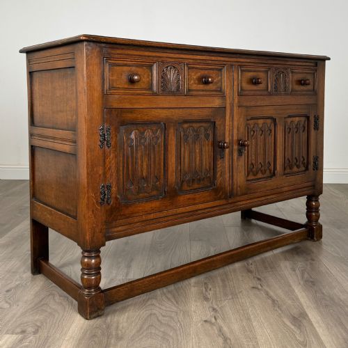 ANTIQUE 20TH CENTURY GOOD QUALITY SIDEBOARD IN OAK - ADDITIONAL PHOTO 8