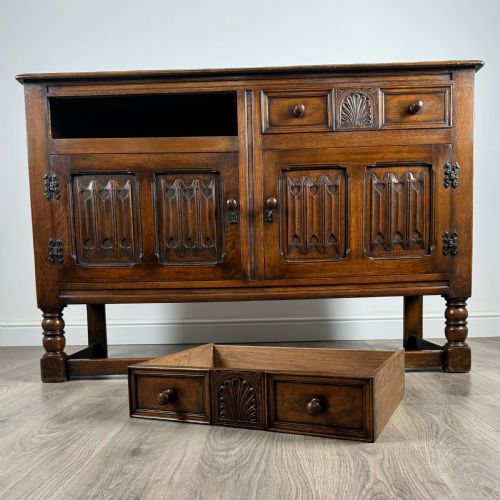 ANTIQUE 20TH CENTURY GOOD QUALITY SIDEBOARD IN OAK - ADDITIONAL PHOTO 10