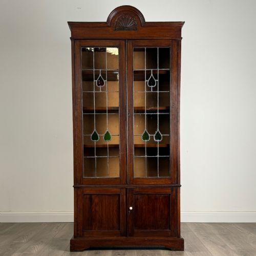 antique 20th century art nouveau style display cabinet in oak - CATEGORY: ANTIQUE BOOKCASES - DATED EDWARDIAN
