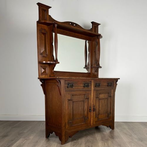 ANTIQUE 20TH CENTURY MIRROR BACK SIDEBOARD IN OAK - ADDITIONAL PHOTO 8
