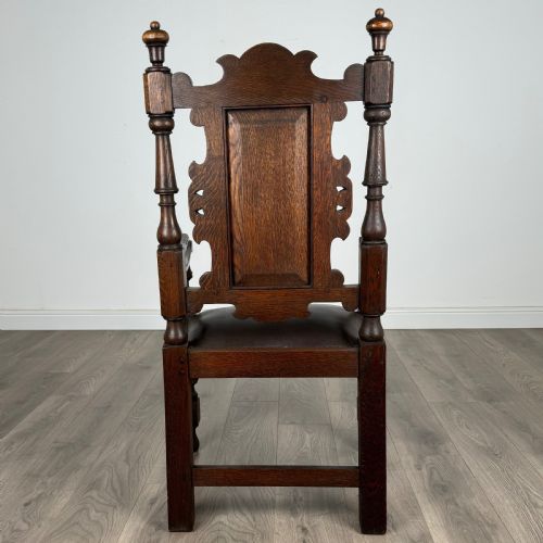 ANTIQUE 20TH CENTURY PAIR OF FINE QUALITY ARMCHAIRS IN OAK - ADDITIONAL PHOTO 4