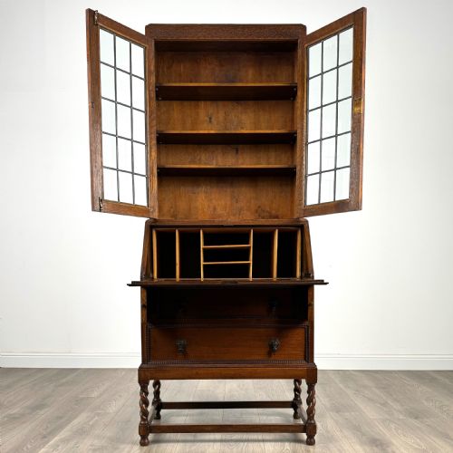 ANTIQUE 20TH CENTURY BUREAU BOOKCASE IN OAK - ADDITIONAL PHOTO 1