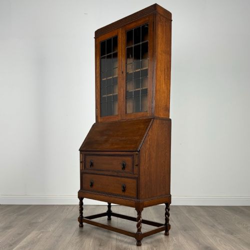 ANTIQUE 20TH CENTURY BUREAU BOOKCASE IN OAK - ADDITIONAL PHOTO 2