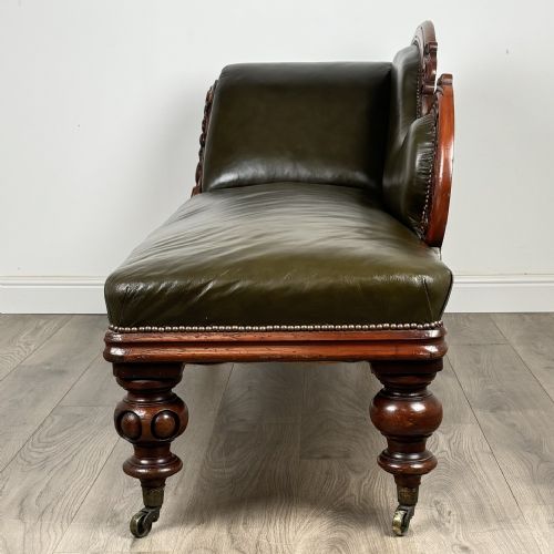 ANTIQUE 19TH CENTURY FINE QUALITY CHAISE LOUNGE IN MAHOGANY - ADDITIONAL PHOTO 2
