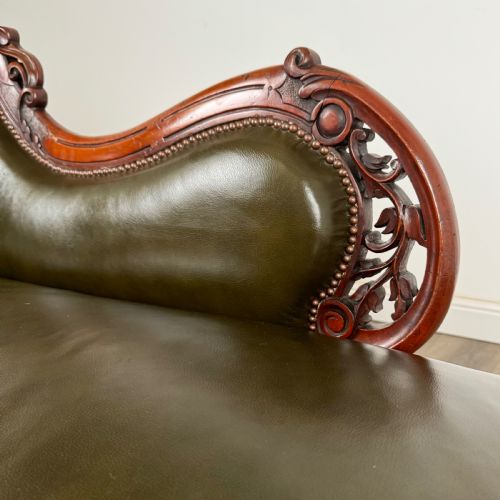 ANTIQUE 19TH CENTURY FINE QUALITY CHAISE LOUNGE IN MAHOGANY - ADDITIONAL PHOTO 9