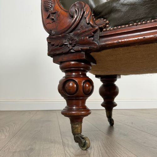 ANTIQUE 19TH CENTURY FINE QUALITY CHAISE LOUNGE IN MAHOGANY - ADDITIONAL PHOTO 12