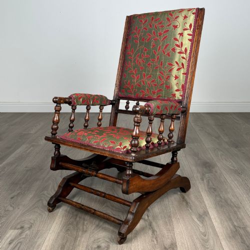 antique 20th century american rocking chair in beech - CATEGORY: ANTIQUE CHAIRS - DATED EDWARDIAN