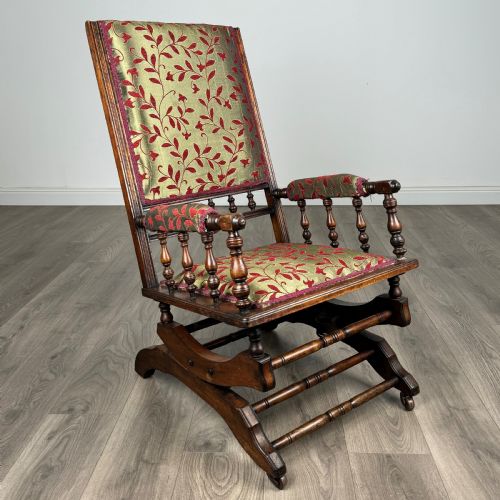 ANTIQUE 20TH CENTURY AMERICAN ROCKING CHAIR IN BEECH - ADDITIONAL PHOTO 6