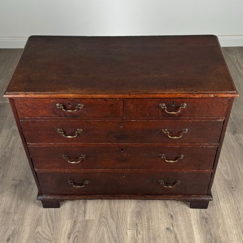 ANTIQUE 18TH CENTURY OAK CHEST OF DRAWERS - ADDITIONAL PHOTO 8
