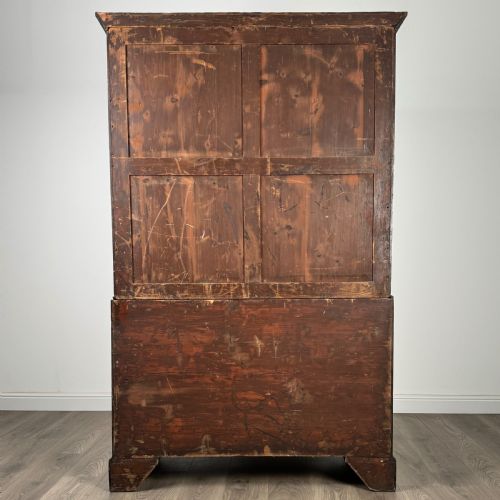 ANTIQUE 18TH CENTURY FINE QUALITY LINEN PRESS CUPBOARD - ADDITIONAL PHOTO 5