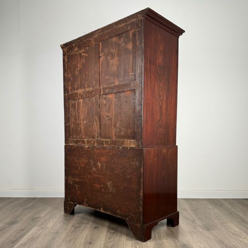 ANTIQUE 18TH CENTURY FINE QUALITY LINEN PRESS CUPBOARD - ADDITIONAL PHOTO 6