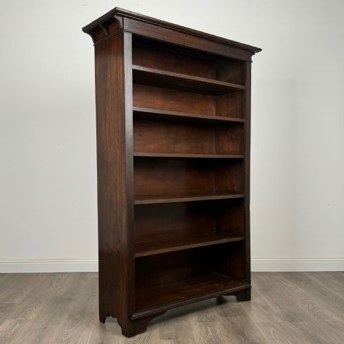 ANTIQUE 20TH CENTURY OPEN BOOKCASE IN OAK - ADDITIONAL PHOTO 7