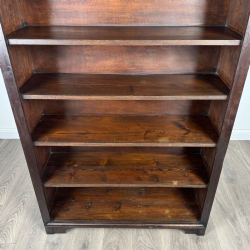 ANTIQUE 20TH CENTURY OPEN BOOKCASE IN OAK - ADDITIONAL PHOTO 8