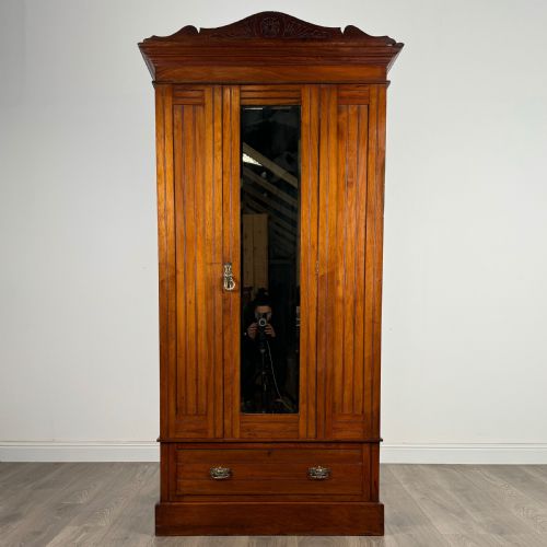 antique 20th century wardrobe in satin wood - CATEGORY: ANTIQUE WARDROBES - DATED EDWARDIAN
