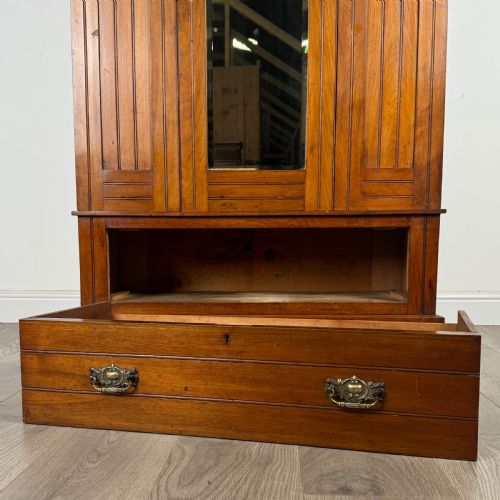 ANTIQUE 20TH CENTURY WARDROBE IN SATIN WOOD - ADDITIONAL PHOTO 9