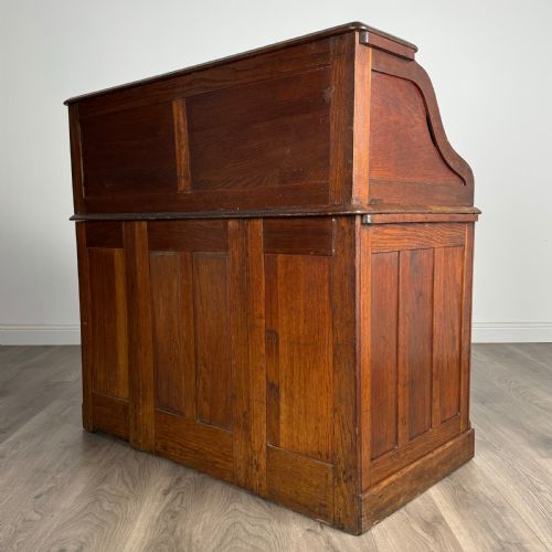ANTIQUE 20TH CENTURY ROLL TOP DESK IN OAK - ADDITIONAL PHOTO 6
