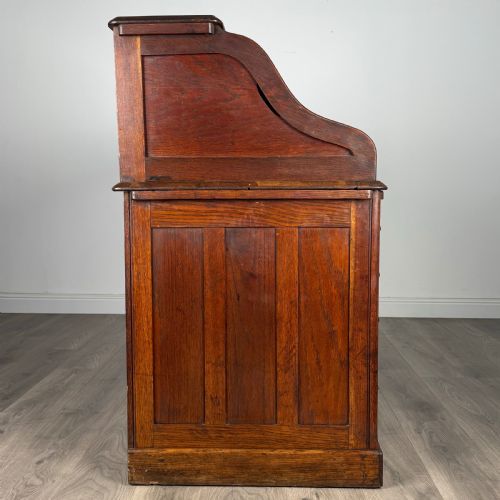 ANTIQUE 20TH CENTURY ROLL TOP DESK IN OAK - ADDITIONAL PHOTO 7