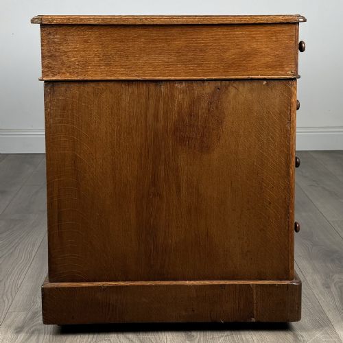 ANTIQUE 19TH CENTURY PEDESTAL DESK IN OAK - ADDITIONAL PHOTO 2
