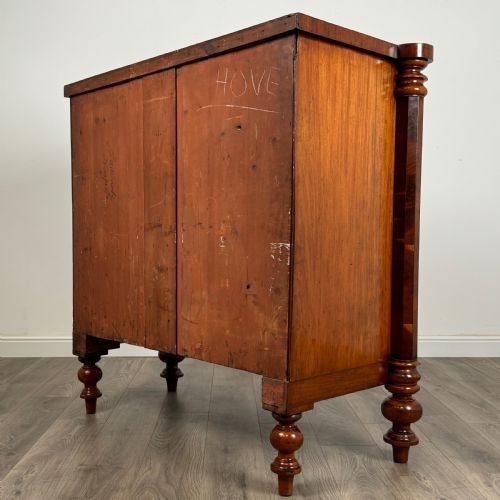 ANTIQUE 19TH CENTURY RARE SERPENTINE CHEST OF DRAWERS IN MAHOGANY - ADDITIONAL PHOTO 3