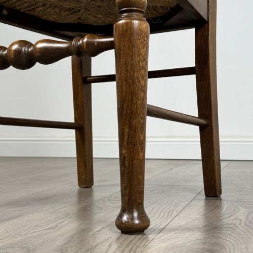 ANTIQUE 20TH CENTURY SET OF 6 LADDER BACK DINING CHAIRS IN OAK - ADDITIONAL PHOTO 6