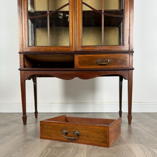 ANTIQUE LATE 19TH CENTURY GLAZED DISPLAY CABINET IN MAHOGANY - ADDITIONAL PHOTO 9