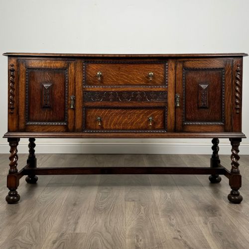 Antique 20th Century Barley Twist Sideboard in Oak 
