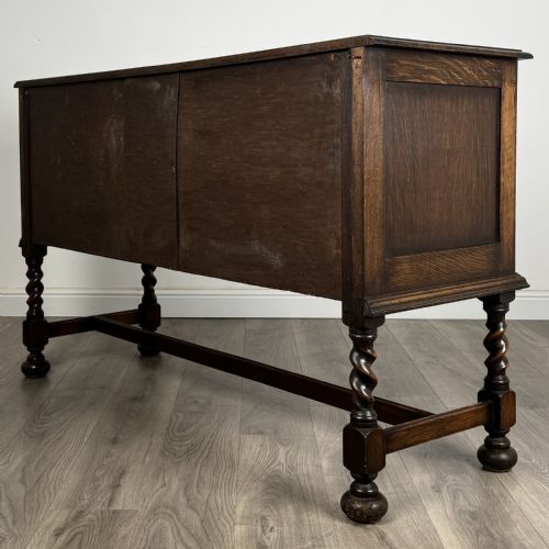 fig 6. Antique 20th Century Barley Twist Sideboard In Oak