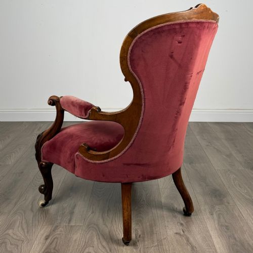 ANTIQUE 19TH CENTURY OPEN ARMCHAIR IN WALNUT - ADDITIONAL PHOTO 1