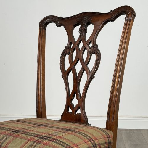 ANTIQUE 20TH CENTURY SET OF 6 CHIPPENDALE STYLE DINING CHAIRS IN MAHOGANY - ADDITIONAL PHOTO 3