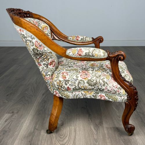 ANTIQUE 19TH CENTURY FINE QUALITY CARVED OAK ARMCHAIR - ADDITIONAL PHOTO 4