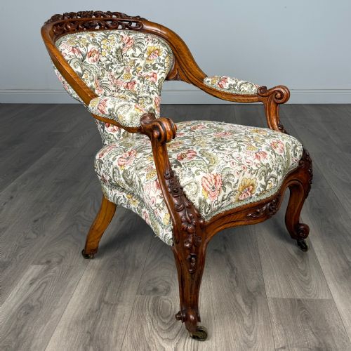 ANTIQUE 19TH CENTURY FINE QUALITY CARVED OAK ARMCHAIR - ADDITIONAL PHOTO 5