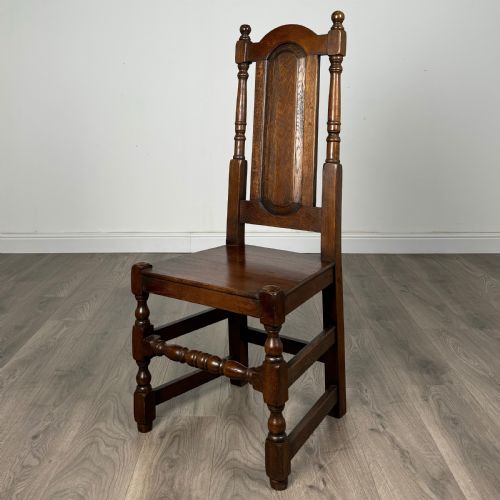 fig 2. Antique 20th Century Set Of 8 Tudor Style Dining Chairs In Oak