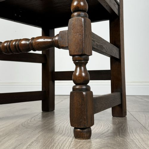 fig 5. Antique 20th Century Set Of 8 Tudor Style Dining Chairs In Oak
