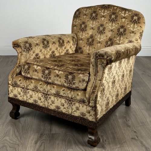 antique 20th century armchair in carved oak - CATEGORY: ANTIQUE CHAIRS - DATED EDWARDIAN