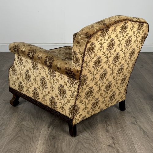 ANTIQUE 20TH CENTURY ARMCHAIR IN CARVED OAK - ADDITIONAL PHOTO 3