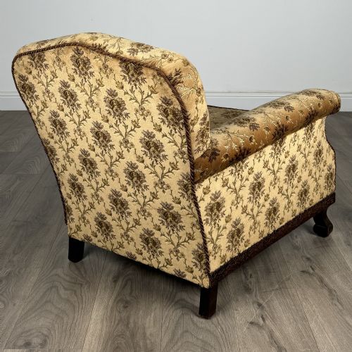 ANTIQUE 20TH CENTURY ARMCHAIR IN CARVED OAK - ADDITIONAL PHOTO 5