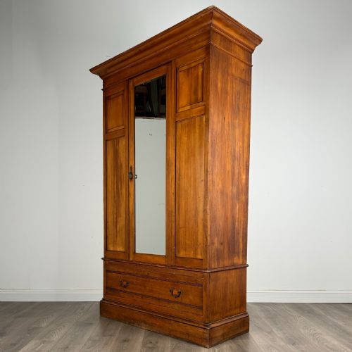 ANTIQUE LATE 19TH CENTURY WARDROBE IN SATIN WALNUT - ADDITIONAL PHOTO 3