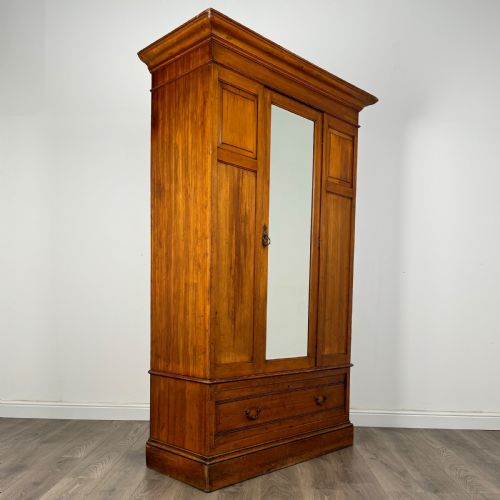 ANTIQUE LATE 19TH CENTURY WARDROBE IN SATIN WALNUT - ADDITIONAL PHOTO 7