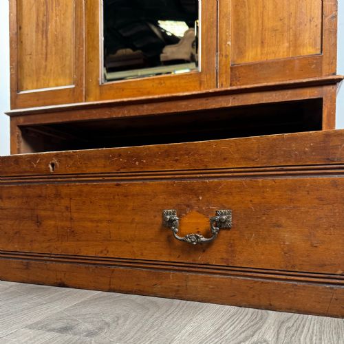 ANTIQUE LATE 19TH CENTURY WARDROBE IN SATIN WALNUT - ADDITIONAL PHOTO 10