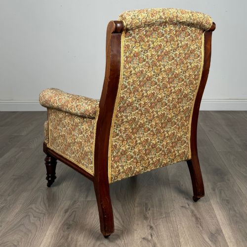 ANTIQUE 19TH CENTURY ARMCHAIR IN MAHOGANY - ADDITIONAL PHOTO 1