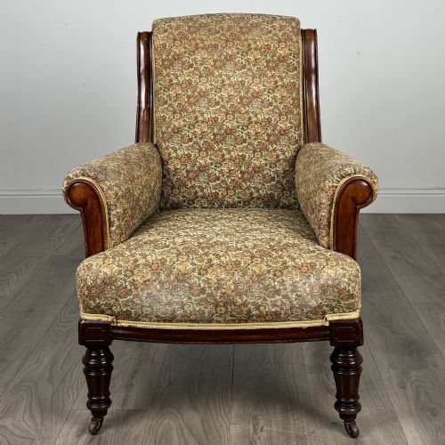 ANTIQUE 19TH CENTURY ARMCHAIR IN MAHOGANY - ADDITIONAL PHOTO 8